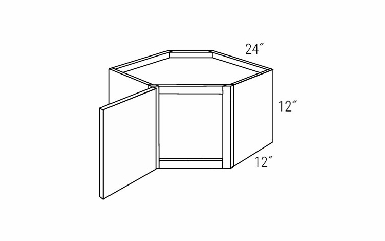 Dover Driftwood WDC2412: Wall Diagonal Corner Cabinet: RTA Kitchen Cabinets