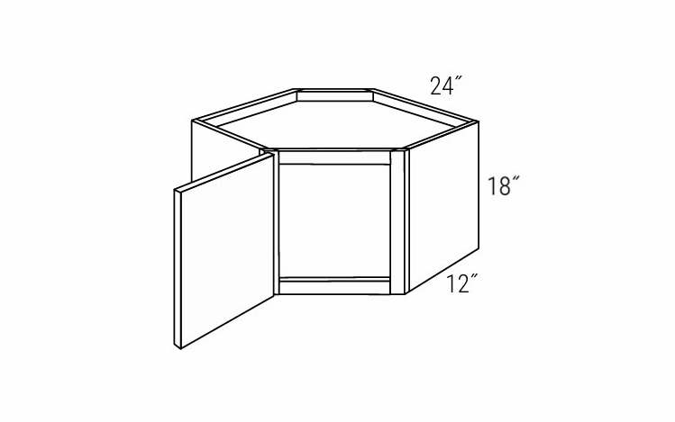 Dover Driftwood WDC2418: Wall Diagonal Corner Cabinet: RTA Kitchen Cabinets