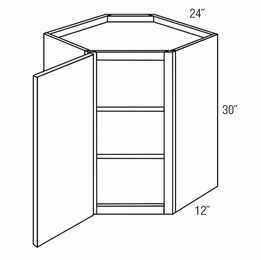 Dover Driftwood WDC2430: Wall Diagonal Corner Cabinet: RTA Kitchen Cabinets