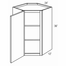 Dover Driftwood WDC2436: Wall Diagonal Corner Cabinet: RTA Kitchen Cabinets
