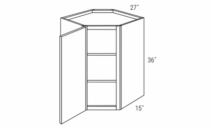 Dover Driftwood WDC2736: Wall Diagonal Corner Cabinet: RTA Kitchen Cabinets