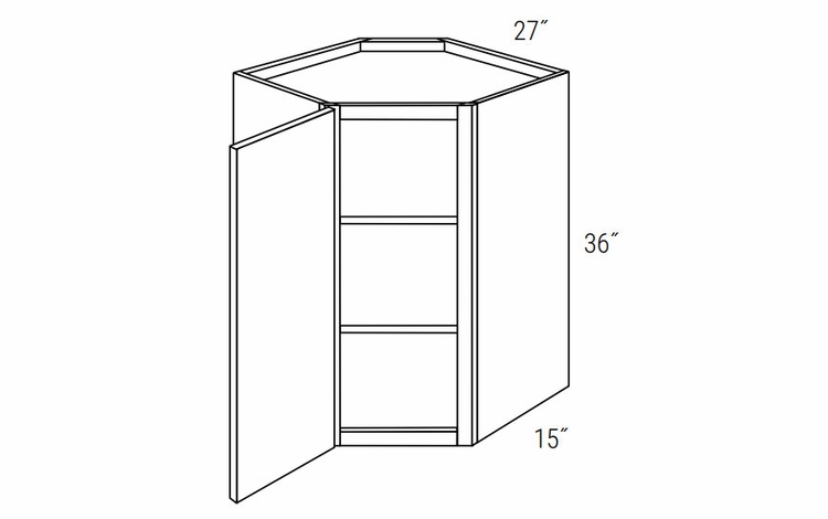 Dover Driftwood WDC2736: Wall Diagonal Corner Cabinet: RTA Kitchen Cabinets