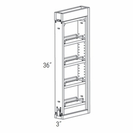 Dover Driftwood WF336PULL-SFTCLOSE: Wall Filler Pullout With Soft Close: RTA Kitchen Cabinets