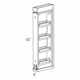 Dover Driftwood WF642PULL-SFTCLOSE: Wall Filler Pullout With Soft Close: RTA Kitchen Cabinets
