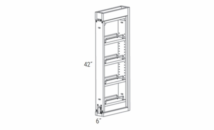 Dover Driftwood WF642PULL-SFTCLOSE: Wall Filler Pullout With Soft Close: RTA Kitchen Cabinets