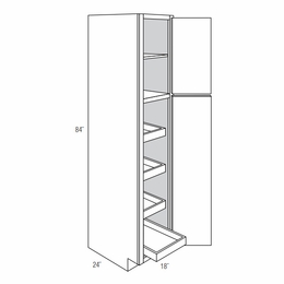Dover Driftwood WP1884SCRT: Tall Cabinet With Soft-Close Rollouts: RTA Kitchen Cabinets