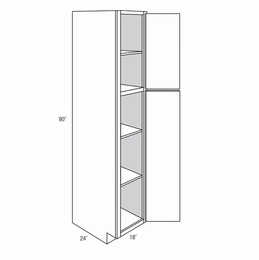 Dover Driftwood WP1890: Tall Pantry Cabinet: RTA Kitchen Cabinets