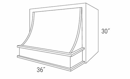 Dover Driftwood ZE3630: Z200 Hood: RTA Kitchen Cabinets