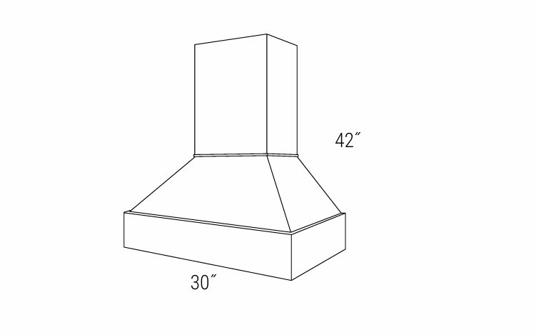 Dover Driftwood ZO3042: Z300 Hood: RTA Kitchen Cabinets