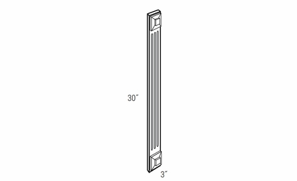 Dover Truffle AF330F: Wall And Base Fluted Angled Filler: RTA Kitchen Cabinets