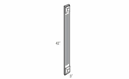 Dover Truffle AF342F: Wall And Base Fluted Angled Filler: RTA Kitchen Cabinets