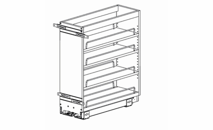 Dover Truffle BF09PULL: Base Pull-Out: RTA Kitchen Cabinets