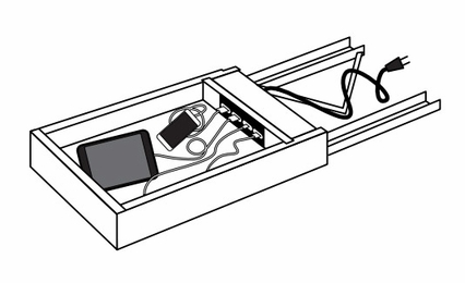 Dover Truffle CHGDR18: Charging Drawer: RTA Kitchen Cabinets