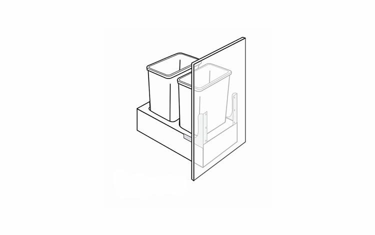 Dover Truffle SFTTRASHPO18: Trash Bin Pull Out With Soft Close: RTA Kitchen Cabinets