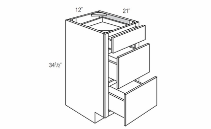 Dover Truffle VDB1221: Bathroom Vanity Drawer Base: RTA Kitchen Cabinets