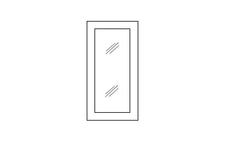 Dover Truffle W1836GD: Clear Glass Door For Single-Door Cabinets: RTA Kitchen Cabinets