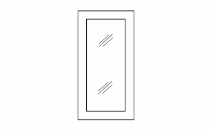 Dover Truffle W1836GD: Clear Glass Door For Single-Door Cabinets: RTA Kitchen Cabinets