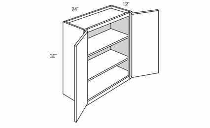 Dover Truffle W2430B: Double Door Wall Cabinet: RTA Kitchen Cabinets