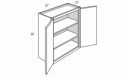 Dover Truffle W2730B: Double Door Wall Cabinet: RTA Kitchen Cabinets