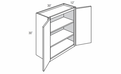 Dover Truffle W3030B: Double Door Wall Cabinet: RTA Kitchen Cabinets