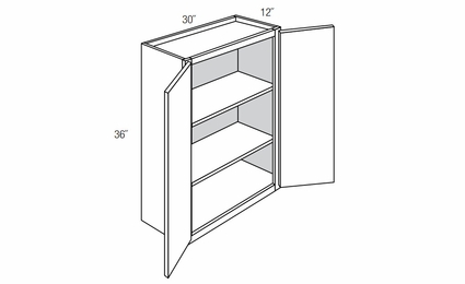 Dover Truffle W3036B: Double Door Wall Cabinet: RTA Kitchen Cabinets