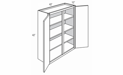 Dover Truffle W4242: Double Door Wall Cabinet: RTA Kitchen Cabinets