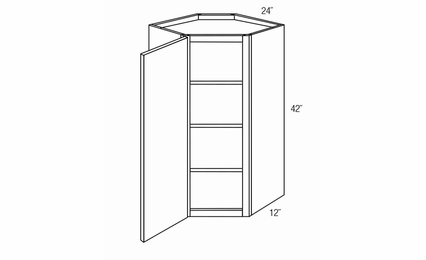 Dover Truffle WDC2442: Wall Diagonal Corner Cabinet: RTA Kitchen Cabinets
