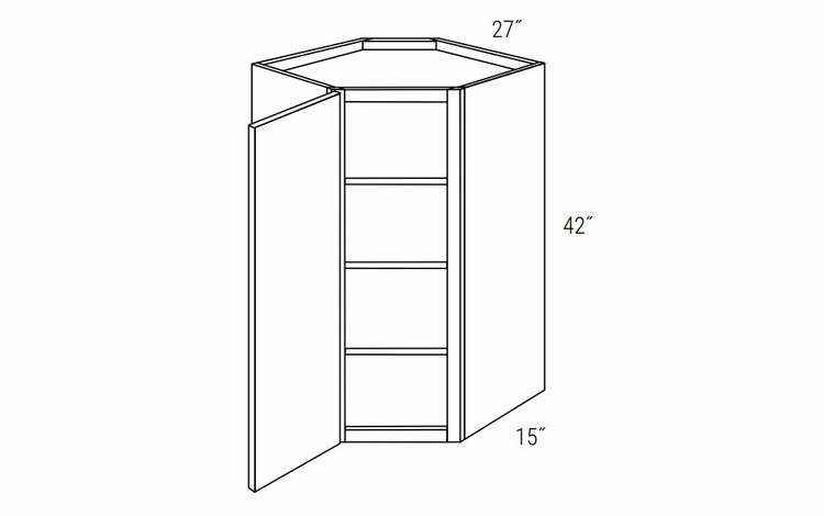 Dover Truffle WDC2742: Wall Diagonal Corner Cabinet: RTA Kitchen Cabinets