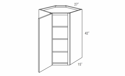 Dover Truffle WDC2742: Wall Diagonal Corner Cabinet: RTA Kitchen Cabinets