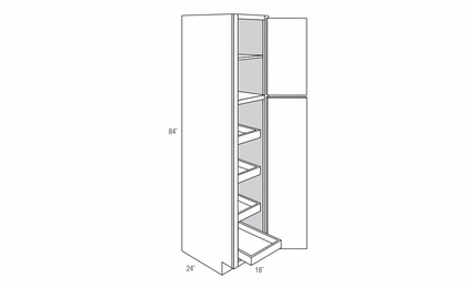 Dover Truffle WP1884SCRT: Tall Cabinets With Soft-Close Rollouts: RTA Kitchen Cabinets