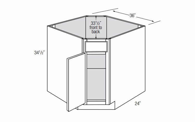 DSB36: Diagonal Sink Base Cabinet: Essex Norwich RTA Kitchen Cabinet