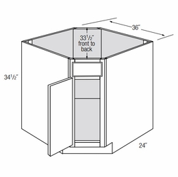 DSB36: Diagonal Sink Base Cabinet: Essex Norwich RTA Kitchen Cabinet