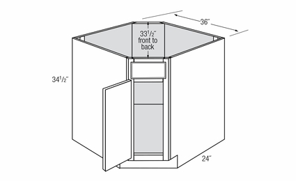 DSB36: Diagonal Sink Base Cabinet: Essex RTA Kitchen Cabinet