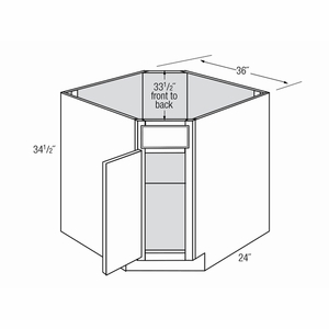 1 Door Diagonal Sink Cabinets schemantics image
