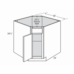 DSB36: Diagonal Sink Base Cabinet: Yarmouth Raised RTA Kitchen Cabinet