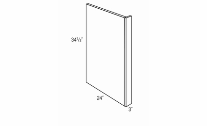 DWR3: Dishwasher End Panel: Upton Brown RTA Kitchen Cabinet