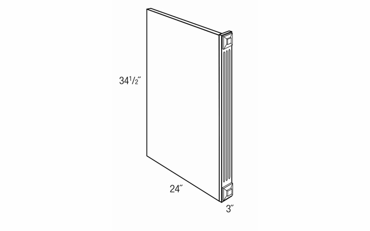DWR3F: Fluted Dishwasher End Panel: Trenton Slab RTA Kitchen Cabinet