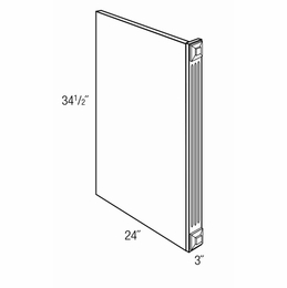 DWR3F: Fluted Dishwasher End Panel: Trenton Slab RTA Kitchen Cabinet