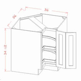 Edgeline LSB36: Base Easy Reach Cabinet With Lazy Susan Trays : RTA Kitchen Cabinet