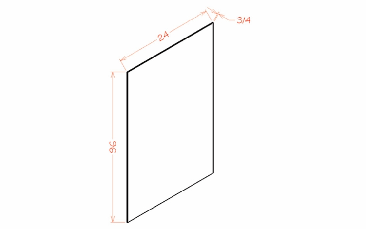 Edgeline S2496: Shelf Board: RTA Kitchen Cabinet