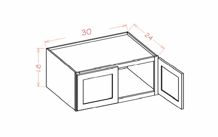Edgeline W301824: Refrigerator Wall Cabinet: RTA Kitchen Cabinet