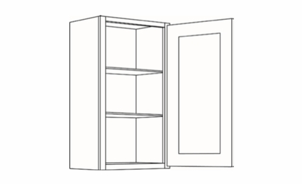 Elegant Dove 1236: Single Door Wall Cabinet: Assembled Kitchen Cabinets