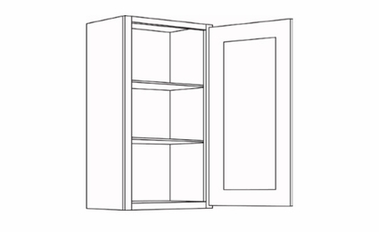Elegant Dove 1530: Single Door Wall Cabinet: Assembled Kitchen Cabinets