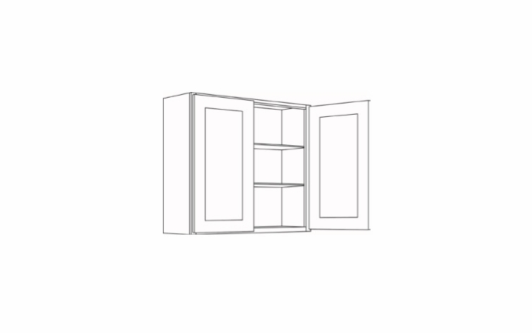 Elegant Dove 2430: Double Door Wall Cabinet: Assembled Kitchen Cabinets