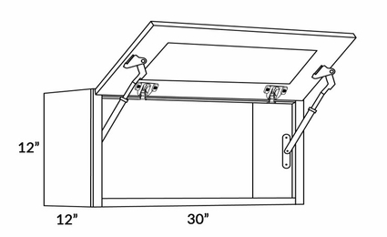 Elegant Dove 3012-HD: Wall Cabinet With Horizontal Doors: Assembled Kitchen Cabinets
