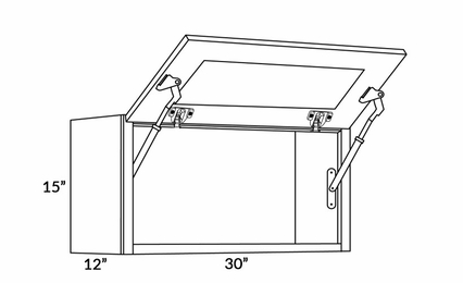 Elegant Dove 3015-HD: Wall Cabinet With Horizontal Doors: Assembled Kitchen Cabinets