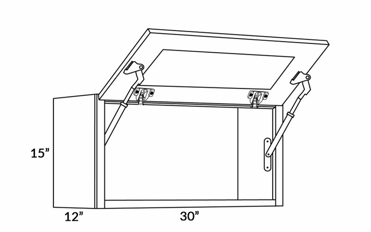 Elegant Dove 3015-HD: Wall Cabinet With Horizontal Doors: Assembled Kitchen Cabinets