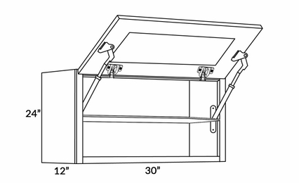 Elegant Dove 3024-HD: Wall Cabinet With Horizontal Doors: Assembled Kitchen Cabinets