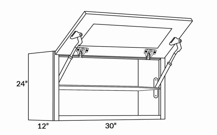 Elegant Dove 3024-HD: Wall Cabinet With Horizontal Doors: Assembled Kitchen Cabinets