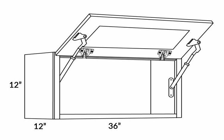 Elegant Dove 3612-HD: Wall Cabinet With Horizontal Doors: Assembled Kitchen Cabinets